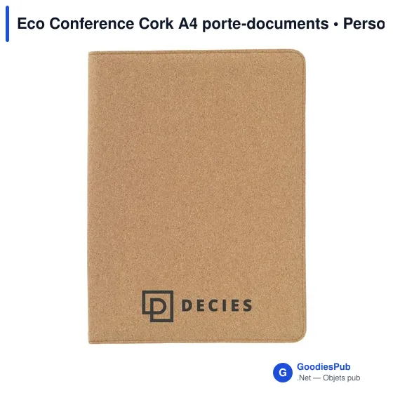 Porte-documents A4 personnalisable en liège avec logo - Eco Conference - Image 6