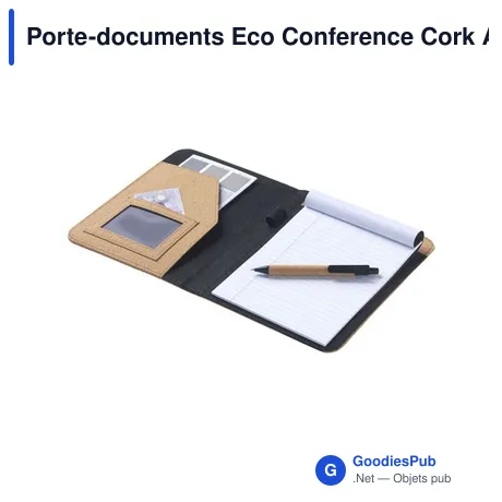 Porte-documents Eco Conference Cork A5 personnalisable avec logo
