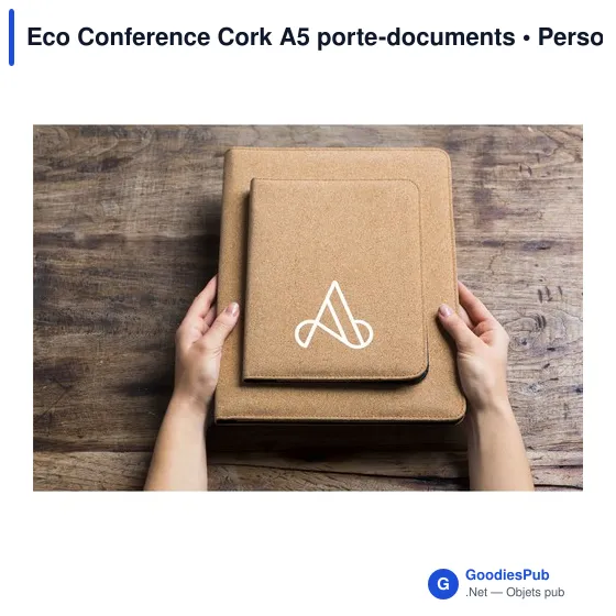 Porte-documents Eco Conference Cork A5 personnalisable avec logo - Image 3
