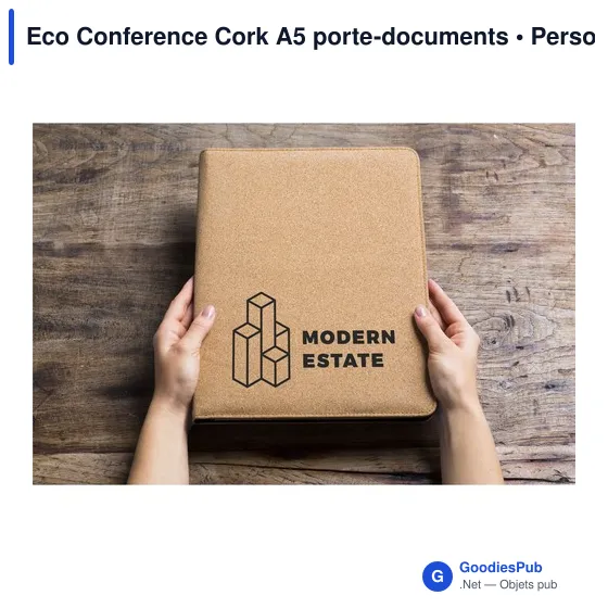 Porte-documents Eco Conference Cork A5 personnalisable avec logo - Image 4
