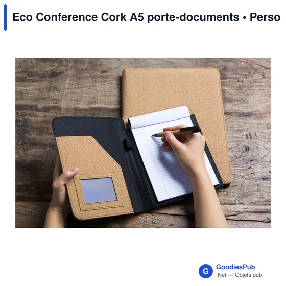 Porte-documents Eco Conference Cork A5 personnalisable avec logo - Image 5