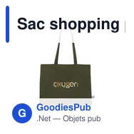 Sac shopping personnalisable ECO Shopper en coton biologique - logo - Miniature 11