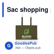 Sac shopping personnalisable ECO Shopper en coton biologique - logo - Miniature 12