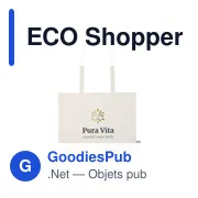 Sac shopping personnalisable ECO Shopper en coton biologique - logo - Miniature 3