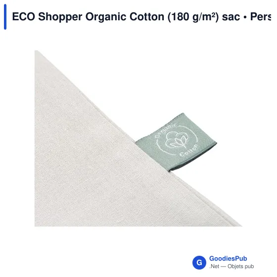 Sac shopping personnalisable ECO Shopper en coton biologique - logo - Image 4
