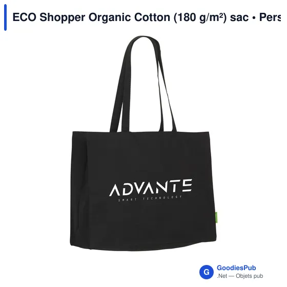 Sac shopping personnalisable ECO Shopper en coton biologique - logo - Image 6