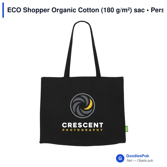 Sac shopping personnalisable ECO Shopper en coton biologique - logo - Image 7