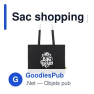 Sac shopping personnalisable ECO Shopper en coton biologique - logo - Miniature 9