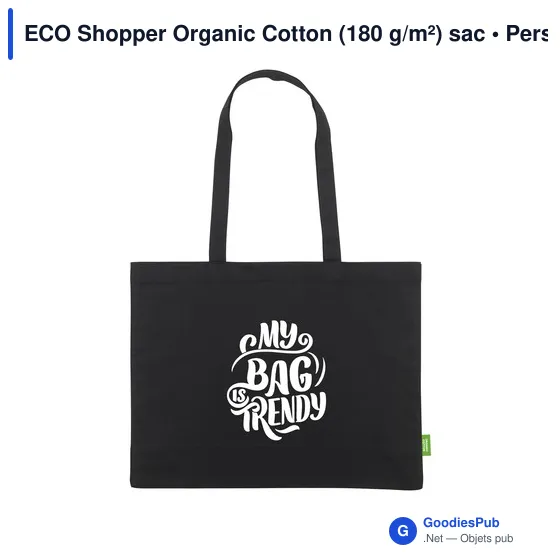 Sac shopping personnalisable ECO Shopper en coton biologique - logo - Image 9