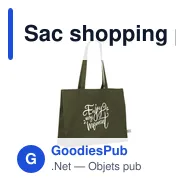 Sac shopping personnalisable ECO Shopper en coton biologique - logo - Miniature 10