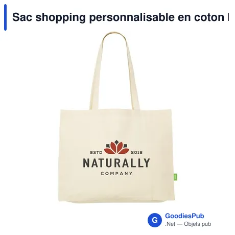 Sac shopping personnalisable en coton biologique avec logo
