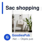Sac shopping personnalisable en coton biologique avec logo - Miniature 2
