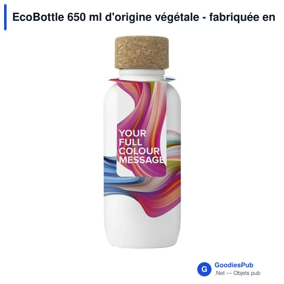 Gourde personnalisable EcoBottle 650 ml avec logo - d'origine végétale - Image 1