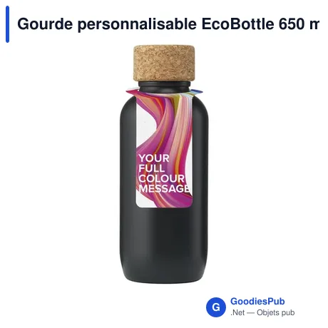 Gourde personnalisable EcoBottle 650 ml avec logo - d'origine végétale