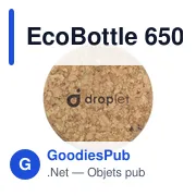 Gourde personnalisable EcoBottle 650 ml avec logo - d'origine végétale - Miniature 3