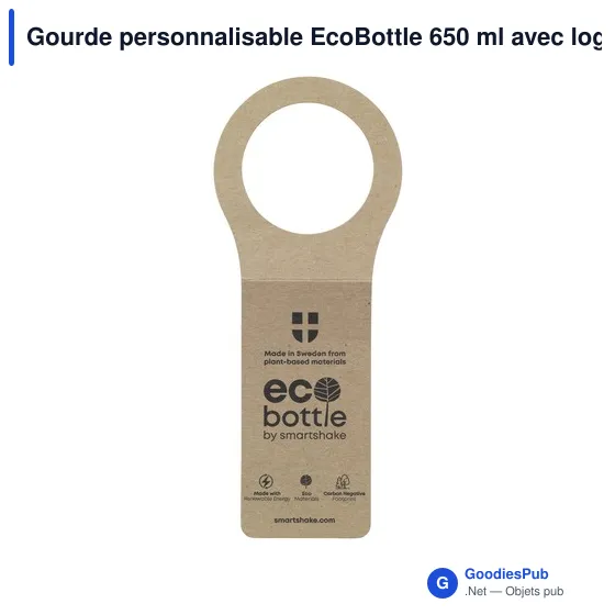 Gourde personnalisable EcoBottle 650 ml avec logo - d'origine végétale - Image 4