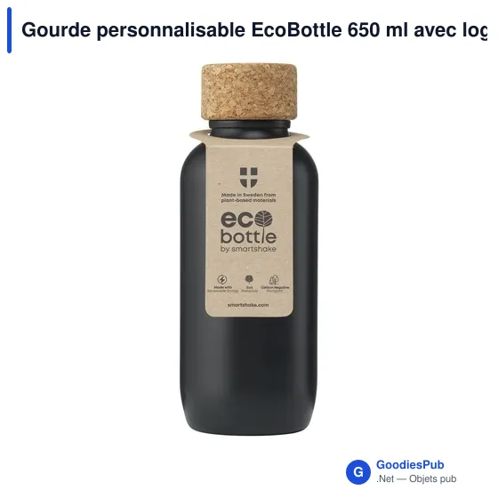 Gourde personnalisable EcoBottle 650 ml avec logo - d'origine végétale - Image 5