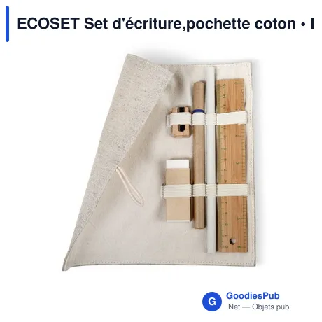 ECOSET Set d'écriture,pochette coton