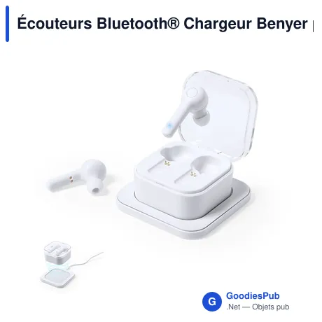 Écouteurs Bluetooth® Chargeur Benyer personnalisables avec logo