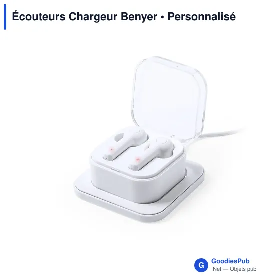 Écouteurs Bluetooth® Chargeur Benyer personnalisables avec logo - Image 2