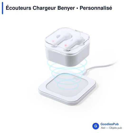 Écouteurs Bluetooth® Chargeur Benyer personnalisables avec logo - Image 5