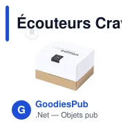 Écouteurs Crawly personnalisables avec logo pour entreprises - Miniature 2