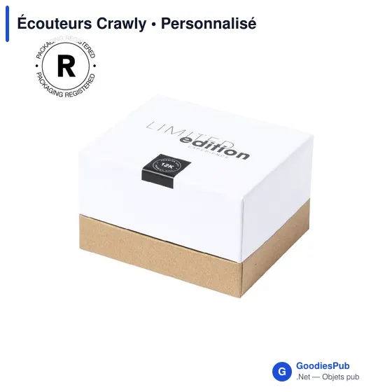 Écouteurs Crawly personnalisables avec logo pour entreprises - Image 2