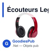 Écouteurs Bluetooth personnalisables Legolax avec logo - Miniature 1