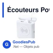 Écouteurs Bluetooth personnalisables avec Power Bank Molikavec logo - Miniature 2