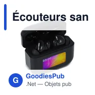 Écouteurs sans fil personnalisables ANC à écran tactile LCD avec logo - LCD - Miniature 2