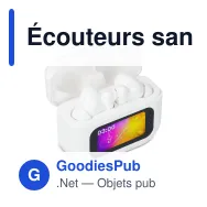 Écouteurs sans fil personnalisables ANC à écran tactile LCD avec logo - LCD - Miniature 3