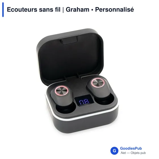 Ecouteurs sans fil personnalisables avec logo - Graham - Image 1