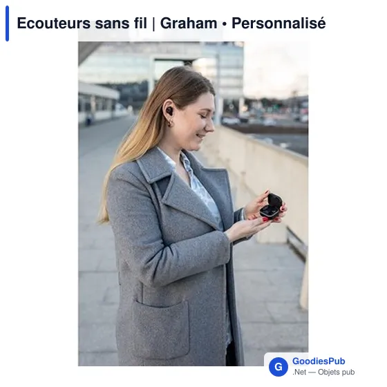 Ecouteurs sans fil personnalisables avec logo - Graham - Image 4