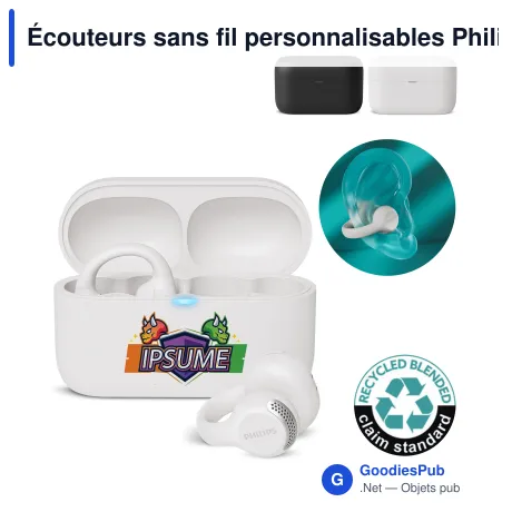 Écouteurs sans fil personnalisables Philips à oreille ouverte avec logo - TAQ2000