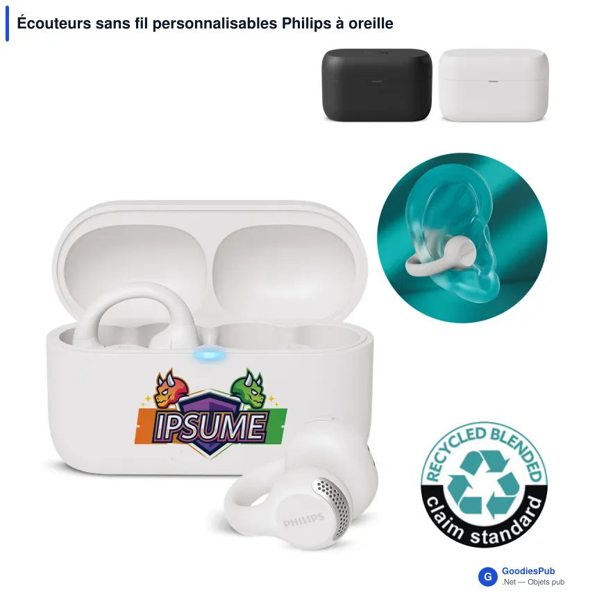 Écouteurs sans fil personnalisables Philips à oreille ouverte avec logo - TAQ2000 - Image 1