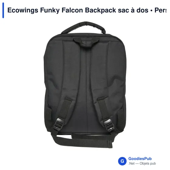 Sac à dos personnalisable Ecowings Funky Falcon avec logo - Image 11