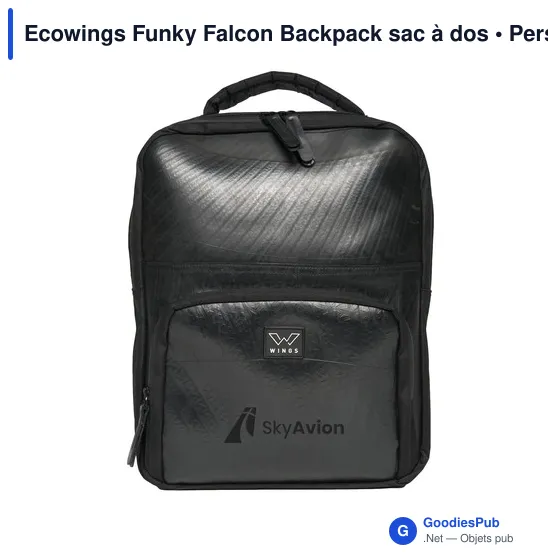 Sac à dos personnalisable Ecowings Funky Falcon avec logo - Image 12