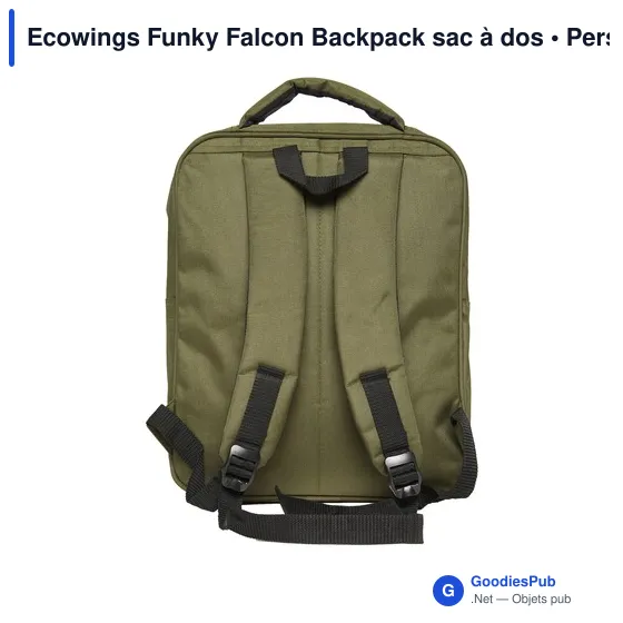 Sac à dos personnalisable Ecowings Funky Falcon avec logo - Image 3