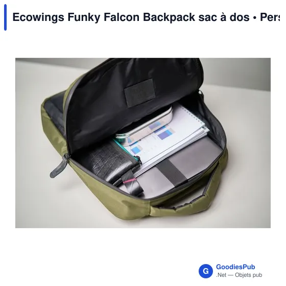 Sac à dos personnalisable Ecowings Funky Falcon avec logo - Image 4