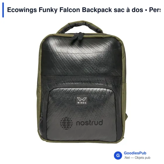 Sac à dos personnalisable Ecowings Funky Falcon avec logo - Image 5
