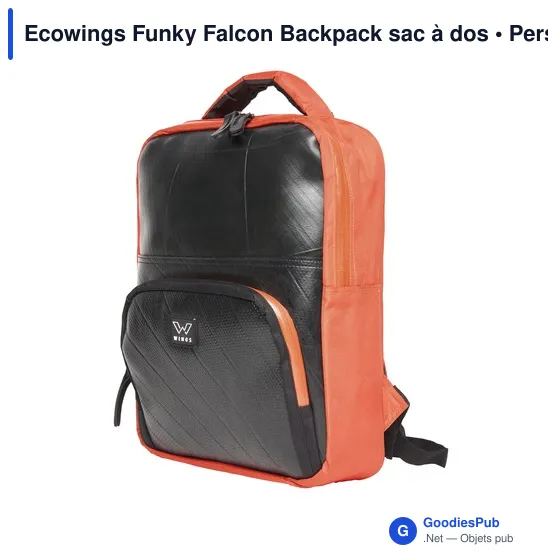 Sac à dos personnalisable Ecowings Funky Falcon avec logo - Image 6