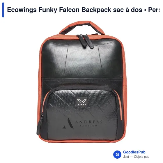 Sac à dos personnalisable Ecowings Funky Falcon avec logo - Image 9