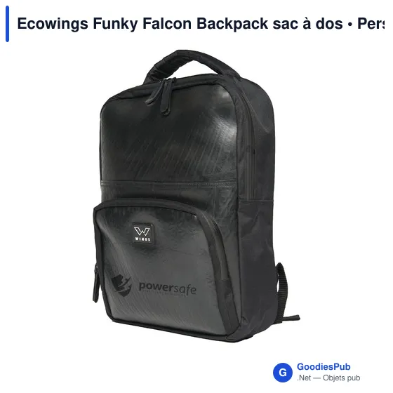 Sac à dos personnalisable Ecowings Funky Falcon avec logo - Image 10