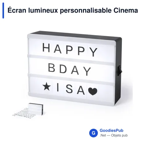 Écran lumineux personnalisable Cinemax avec logo