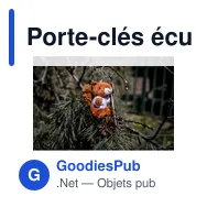 Porte-clés écureuil en peluche personnalisable avec logo | Ginny - Miniature 2