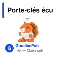 Porte-clés écureuil en peluche personnalisable avec logo | Ginny - Miniature 6