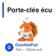 Porte-clés écureuil en peluche personnalisable avec logo | Ginny - Miniature 10