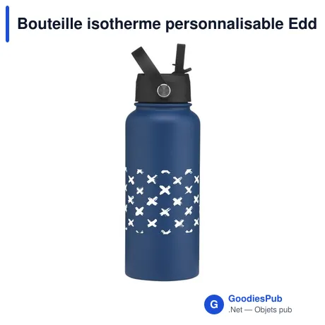 Bouteille isotherme personnalisable Eddy RCS en acier inoxydable recycléavec logo