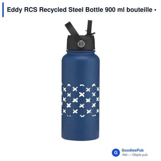 Bouteille isotherme personnalisable Eddy RCS en acier inoxydable recycléavec logo - Image 1