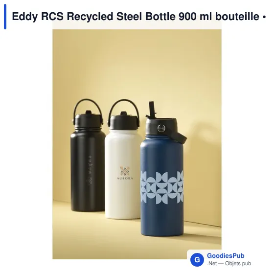 Bouteille isotherme personnalisable Eddy RCS en acier inoxydable recycléavec logo - Image 12